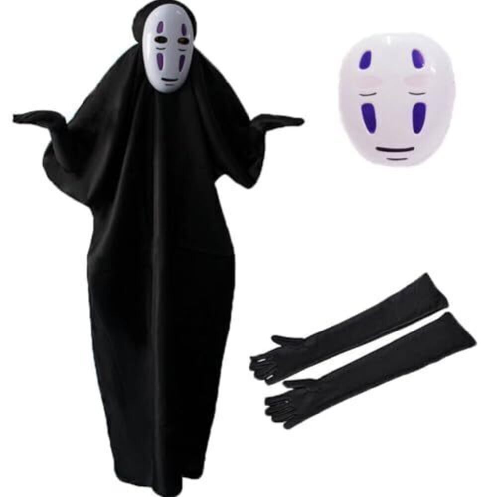 3875 No Face Man Kaonashi Cosplay Outfits with Mask Halloween Costume